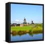 Windmill Amsterdam-Graphicstockphoto-Framed Stretched Canvas