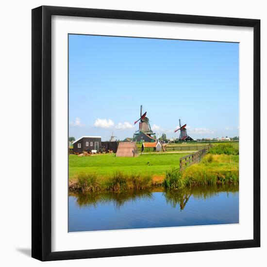 Windmill Amsterdam-Graphicstockphoto-Framed Photographic Print