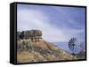 Windmill and Cliffs of Palo Duro Canyon State Park, Texas, USA-Darrell Gulin-Framed Stretched Canvas