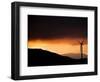 Windmill and Power Lines at Dawn, Manawatu, New Zealand-Don Smith-Framed Photographic Print