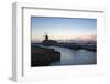 Windmill and Saltworks at Dusk , Marsala, Sicily, Italy-Massimo Borchi-Framed Photographic Print