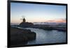 Windmill and Saltworks at Dusk , Marsala, Sicily, Italy-Massimo Borchi-Framed Photographic Print