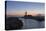 Windmill and Saltworks at Sunset, Marsala, Sicily, Italy-Massimo Borchi-Stretched Canvas