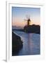Windmill and Saltworks at Sunset, Marsala, Sicily, Italy-Massimo Borchi-Framed Photographic Print