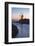 Windmill and Saltworks at Sunset, Marsala, Sicily, Italy-Massimo Borchi-Framed Photographic Print