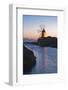 Windmill and Saltworks at Sunset, Marsala, Sicily, Italy-Massimo Borchi-Framed Photographic Print