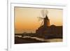 Windmill and Saltworks at Sunset, Marsala, Sicily, Italy-Massimo Borchi-Framed Photographic Print