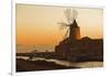 Windmill and Saltworks at Sunset, Marsala, Sicily, Italy-Massimo Borchi-Framed Photographic Print