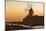 Windmill and Saltworks at Sunset, Marsala, Sicily, Italy-Massimo Borchi-Mounted Photographic Print