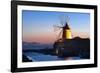 Windmill and Saltworks at Sunset, Marsala, Sicily, Italy-Massimo Borchi-Framed Photographic Print