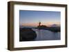 Windmill and Saltworks at Sunset, Marsala, Sicily, Italy-Massimo Borchi-Framed Photographic Print