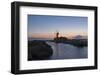 Windmill and Saltworks at Sunset, Marsala, Sicily, Italy-Massimo Borchi-Framed Photographic Print