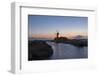 Windmill and Saltworks at Sunset, Marsala, Sicily, Italy-Massimo Borchi-Framed Photographic Print