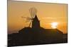 Windmill and Saltworks at Sunset, Marsala, Sicily, Italy-Massimo Borchi-Mounted Photographic Print