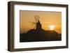 Windmill and Saltworks at Sunset, Marsala, Sicily, Italy-Massimo Borchi-Framed Photographic Print