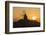 Windmill and Saltworks at Sunset, Marsala, Sicily, Italy-Massimo Borchi-Framed Photographic Print