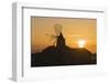 Windmill and Saltworks at Sunset, Marsala, Sicily, Italy-Massimo Borchi-Framed Photographic Print