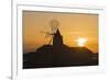 Windmill and Saltworks at Sunset, Marsala, Sicily, Italy-Massimo Borchi-Framed Photographic Print