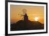 Windmill and Saltworks at Sunset, Marsala, Sicily, Italy-Massimo Borchi-Framed Photographic Print