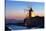 Windmill and Saltworks at Sunset, Marsala, Sicily, Italy-Massimo Borchi-Stretched Canvas