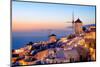 Windmill and Traditional Houses, Oia, Santorini (Thira), Cyclades Islands, Greek Islands-Karen Deakin-Mounted Photographic Print