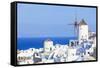 Windmill and Traditional Houses-Neale Clark-Framed Stretched Canvas