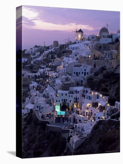 Windmill and Village of Oia, Island of Santorini (Thira), Cyclades, Greece-Gavin Hellier-Stretched Canvas