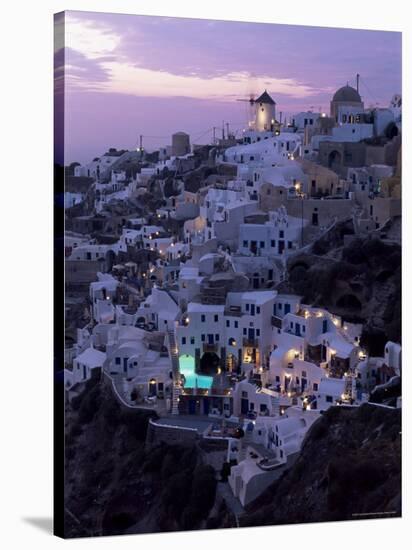 Windmill and Village of Oia, Island of Santorini (Thira), Cyclades, Greece-Gavin Hellier-Stretched Canvas