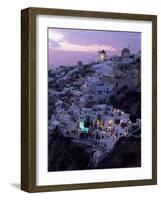 Windmill and Village of Oia, Island of Santorini (Thira), Cyclades, Greece-Gavin Hellier-Framed Photographic Print