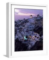 Windmill and Village of Oia, Island of Santorini (Thira), Cyclades, Greece-Gavin Hellier-Framed Photographic Print