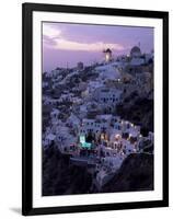 Windmill and Village of Oia, Island of Santorini (Thira), Cyclades, Greece-Gavin Hellier-Framed Photographic Print