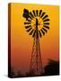 Windmill at Sunset, Fitzroy Crossing, Kimberley Region, Western Australia, Australia-David Wall-Stretched Canvas