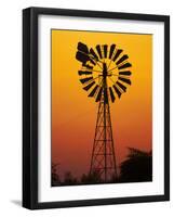 Windmill at Sunset, Fitzroy Crossing, Kimberley Region, Western Australia, Australia-David Wall-Framed Photographic Print