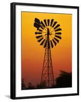 Windmill at Sunset, Fitzroy Crossing, Kimberley Region, Western Australia, Australia-David Wall-Framed Photographic Print