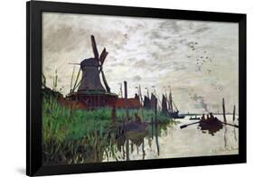 Windmill at Zaandam (Netherlands), 1871-Claude Monet-Framed Giclee Print