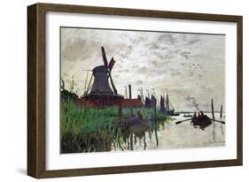 Windmill at Zaandam (Netherlands), 1871-Claude Monet-Framed Giclee Print