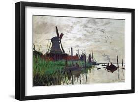 Windmill at Zaandam (Netherlands), 1871-Claude Monet-Framed Giclee Print