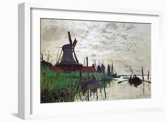 Windmill at Zaandam (Netherlands), 1871-Claude Monet-Framed Giclee Print