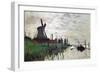 Windmill at Zaandam (Netherlands), 1871-Claude Monet-Framed Giclee Print