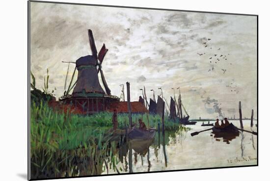 Windmill at Zaandam (Netherlands), 1871-Claude Monet-Mounted Giclee Print