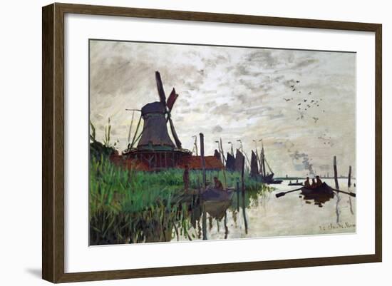 Windmill at Zaandam (Netherlands), 1871-Claude Monet-Framed Giclee Print