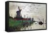 Windmill at Zaandam (Netherlands), 1871-Claude Monet-Framed Stretched Canvas