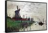 Windmill at Zaandam (Netherlands), 1871-Claude Monet-Framed Stretched Canvas