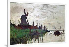 Windmill at Zaandam (Netherlands), 1871-Claude Monet-Framed Giclee Print