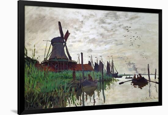 Windmill at Zaandam (Netherlands), 1871-Claude Monet-Framed Giclee Print