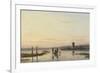 Windmill Beside a Frozen River-Andreas Schelfhout-Framed Premium Giclee Print