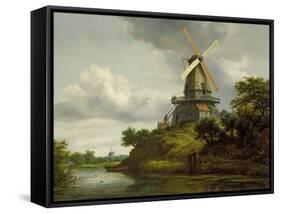 Windmill by a River-Jacob Isaaksz. Or Isaacksz. Van Ruisdael-Framed Stretched Canvas