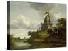 Windmill by a River-Jacob Isaaksz. Or Isaacksz. Van Ruisdael-Stretched Canvas