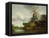 Windmill by a River-Jacob Isaaksz. Or Isaacksz. Van Ruisdael-Framed Stretched Canvas