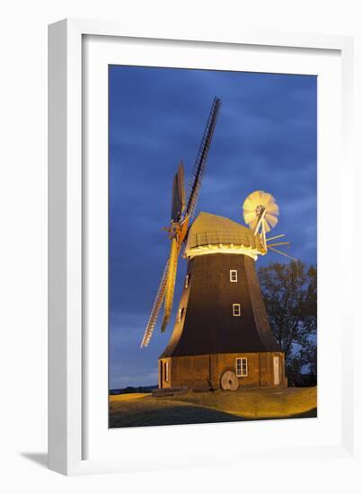 Windmill by Stove, Mecklenburg-Western Pomerania, Germany-Rainer Mirau-Framed Photographic Print